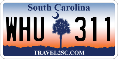 SC license plate WHU311