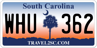 SC license plate WHU362