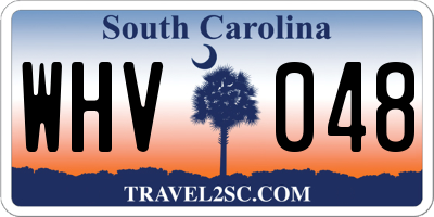 SC license plate WHV048
