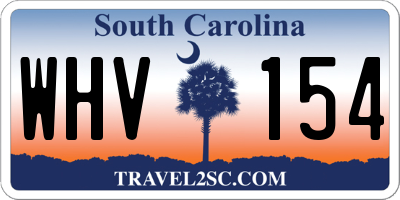 SC license plate WHV154
