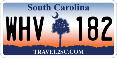 SC license plate WHV182