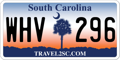 SC license plate WHV296