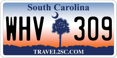 SC license plate WHV309