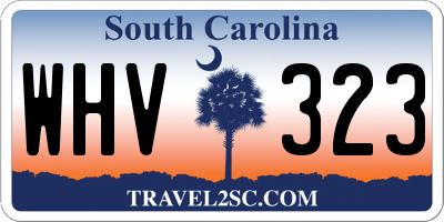 SC license plate WHV323