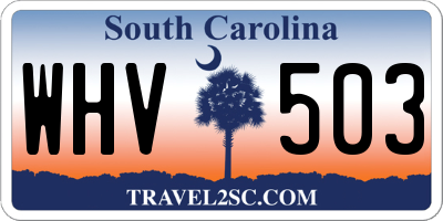 SC license plate WHV503