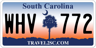 SC license plate WHV772