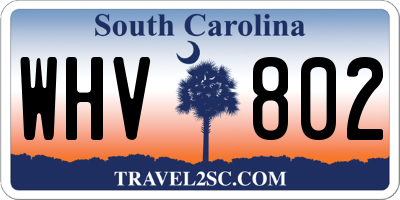 SC license plate WHV802