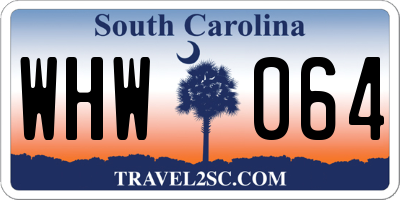 SC license plate WHW064