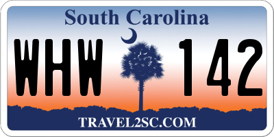 SC license plate WHW142