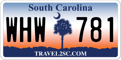 SC license plate WHW781
