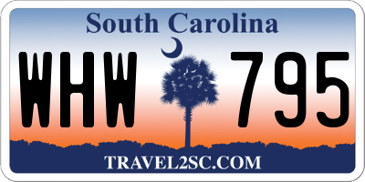 SC license plate WHW795
