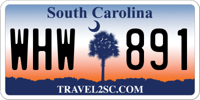 SC license plate WHW891
