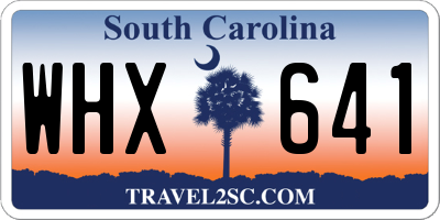 SC license plate WHX641
