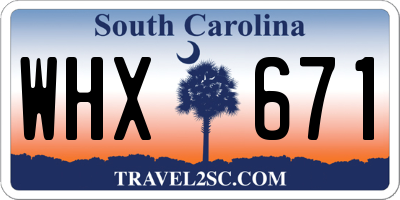 SC license plate WHX671