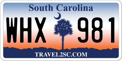 SC license plate WHX981