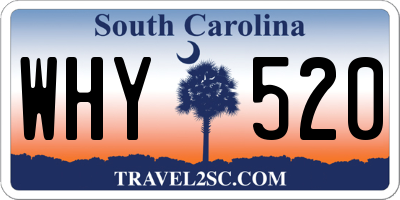 SC license plate WHY520