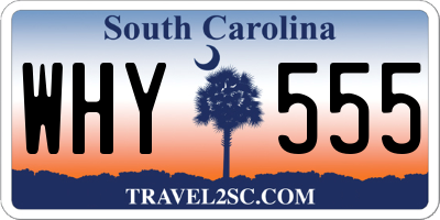 SC license plate WHY555