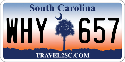 SC license plate WHY657