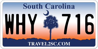 SC license plate WHY716