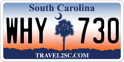 SC license plate WHY730
