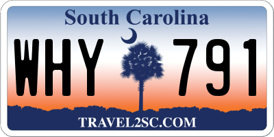SC license plate WHY791