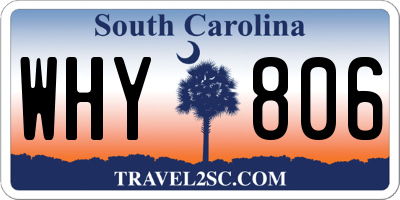 SC license plate WHY806