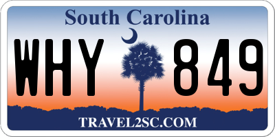 SC license plate WHY849