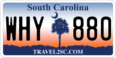 SC license plate WHY880