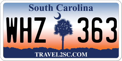 SC license plate WHZ363