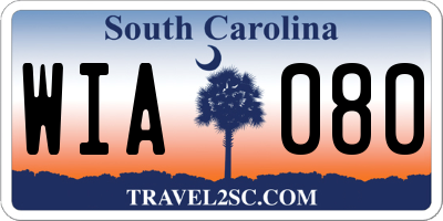 SC license plate WIA080
