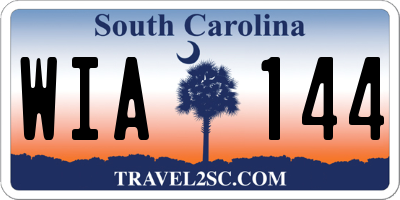 SC license plate WIA144