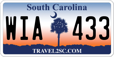 SC license plate WIA433