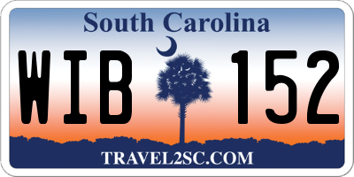 SC license plate WIB152