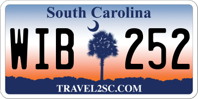 SC license plate WIB252
