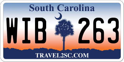 SC license plate WIB263
