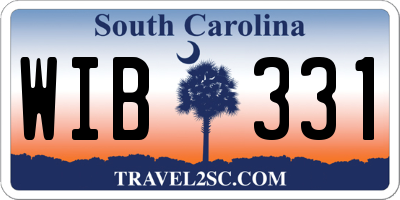 SC license plate WIB331