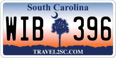 SC license plate WIB396