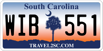 SC license plate WIB551