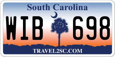 SC license plate WIB698