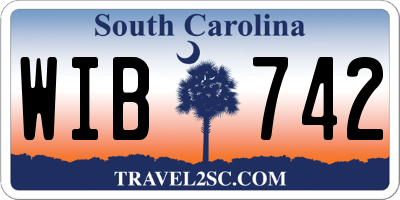 SC license plate WIB742