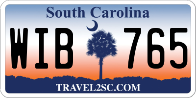 SC license plate WIB765