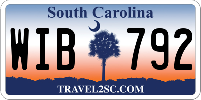 SC license plate WIB792