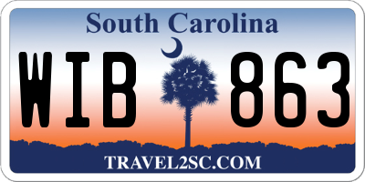SC license plate WIB863