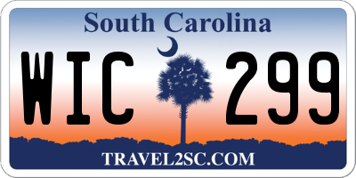 SC license plate WIC299