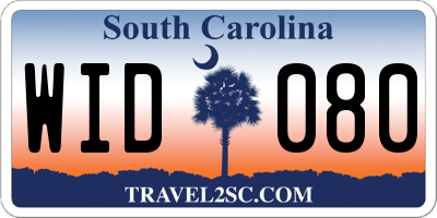 SC license plate WID080