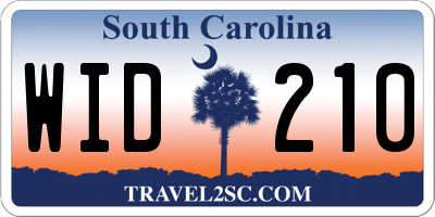 SC license plate WID210