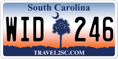 SC license plate WID246