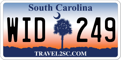 SC license plate WID249