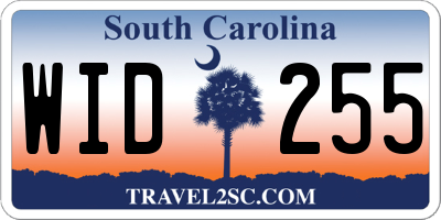 SC license plate WID255