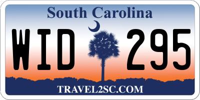 SC license plate WID295